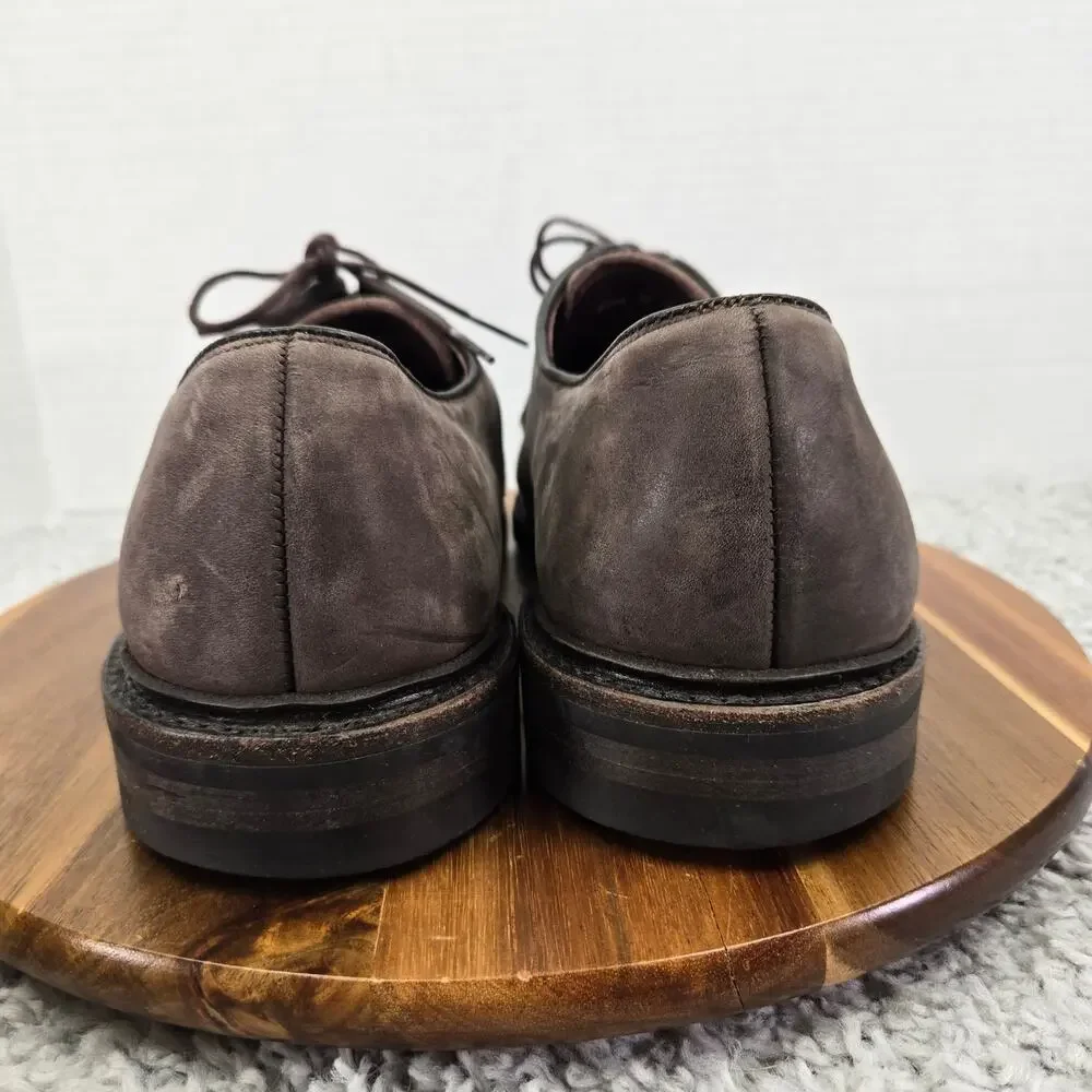 Allen Edmonds Mens 10.5 3E Wide Surrey Brown Nubuck Weatherproof Derby Oxford